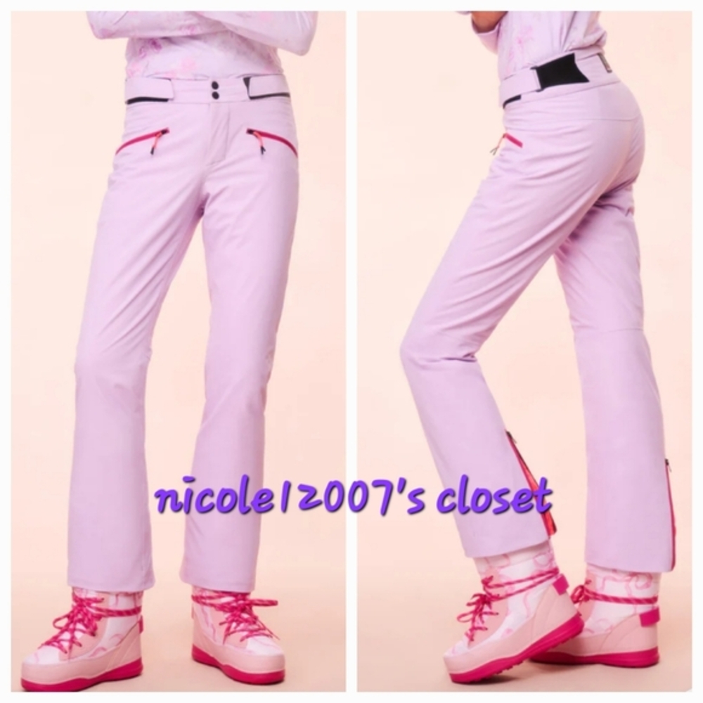 Bogner Loveshackfancy Nessa Ski Pants Lavender Mist Hibiscus Purple - Picture 3 of 16